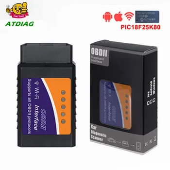 

New ELM327 WiFi with PIC18F25K80 Chip Wireless OBDII Diagnostic Tool For IPhone/Android/PC ELM 327 V1.5 Auto Scanner