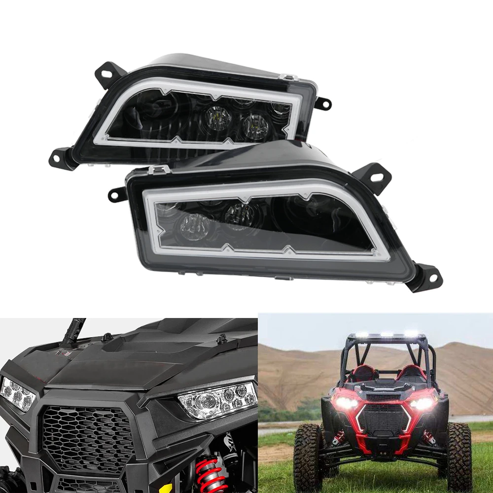 Black Polaris RZR 1000 LED Halo Headlight 2015-2016 for Polaris RZR 900 Led Headlight Kit 2014-2016 RZR XP 1000 XP TURBO Lamp (39)