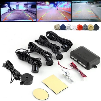 

100Pcs/Lot 4 Sensors Buzzer 22mm Car Parking Sensor Kit Reverse Backup Radar Sound Alert Indicator Probe System 12V