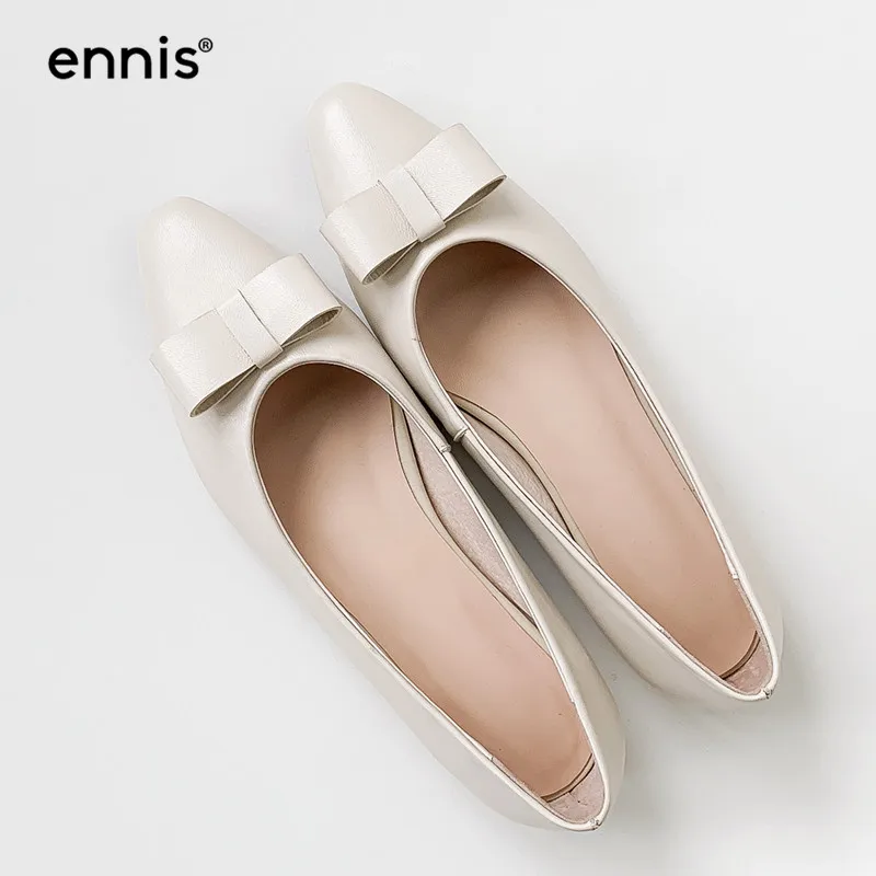 

Korea Fashion Ballerina Flats Pointed Toe Casual Shoes Genuine Leather Loafer Flats Beige Gray Women Shoes Ballet Flats NEW C983