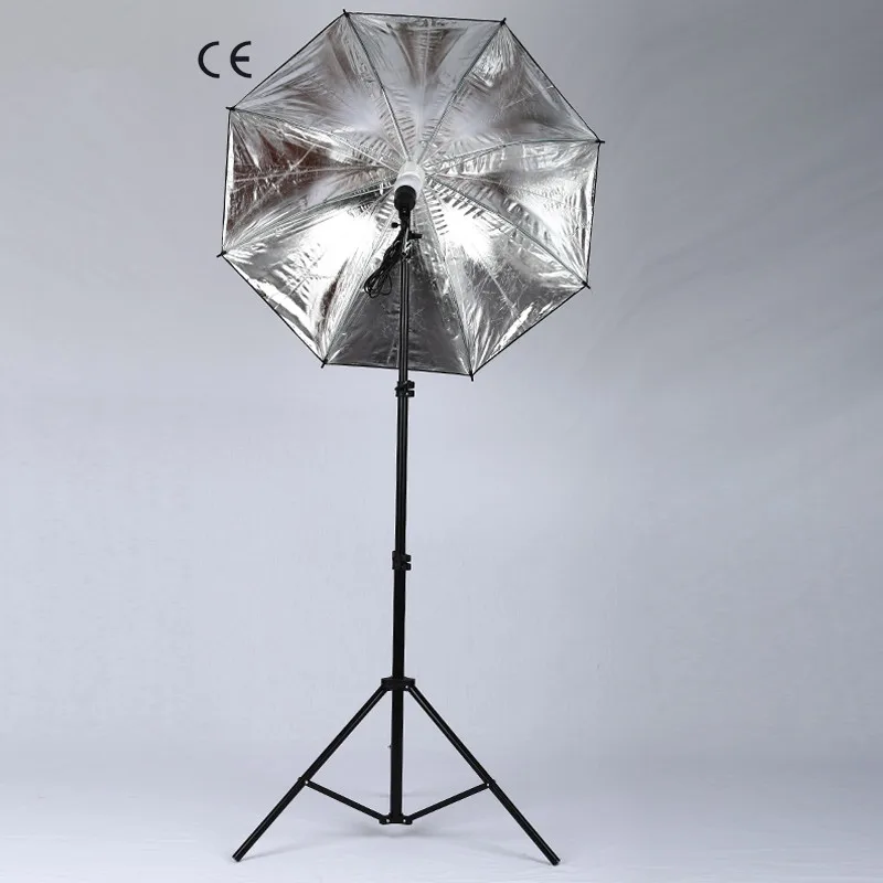 Фото комплекты 2 м светильник E27 одна лампа horlder розетка 45 Вт светильник для фотографии s 33 дюймов черный мягкий зонтик