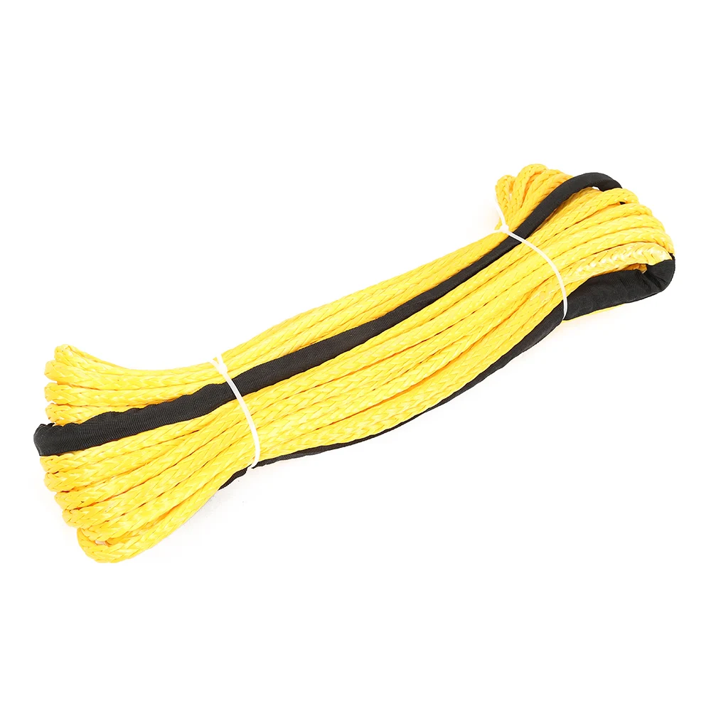 Высокая прочность 10 мм x 30 м синтетический трос лебедки линия восстановления кабель 23809LBS разрывная нагрузка для ATV UTV внедорожный сверхмощный - Название цвета: Цвет: желтый