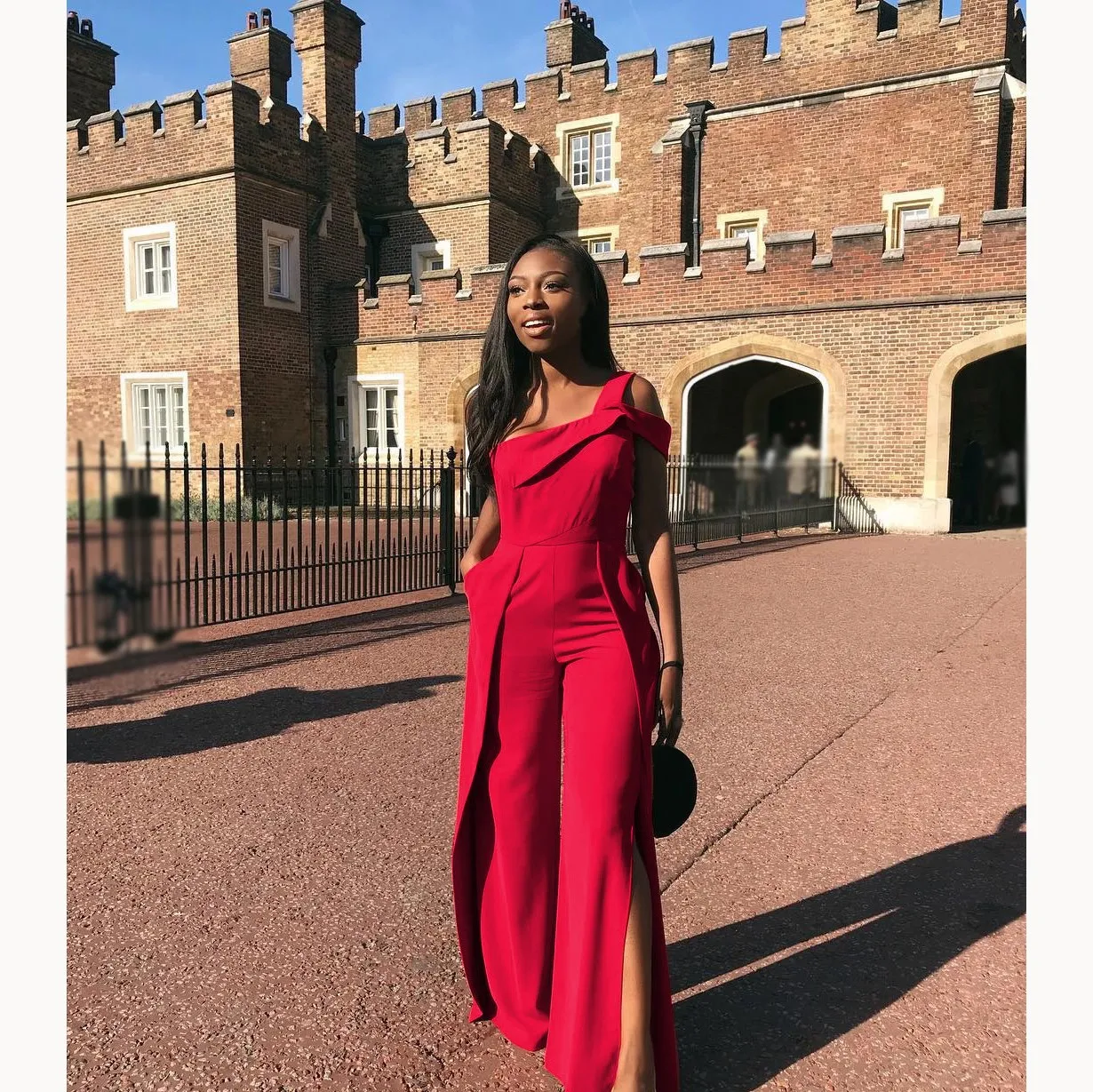 

Fashion Women High Split Jumpsuit Ladies Sleeveless One Shoulder Romper Casual Solid Slim Sexy Jumpsuit