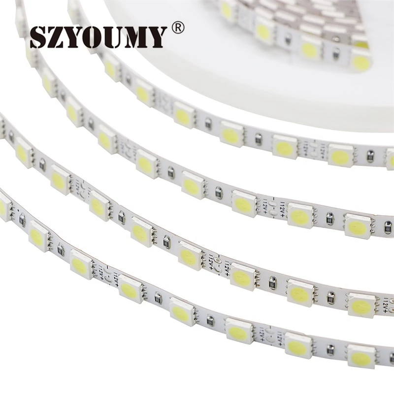 Szyoumy Светодиодные полосы SMD 5050 свет не Водонепроницаемый Клейкие ленты fita 5 м 420led DC 12 В Surper яркий 84led/ м полосы Клейкие ленты