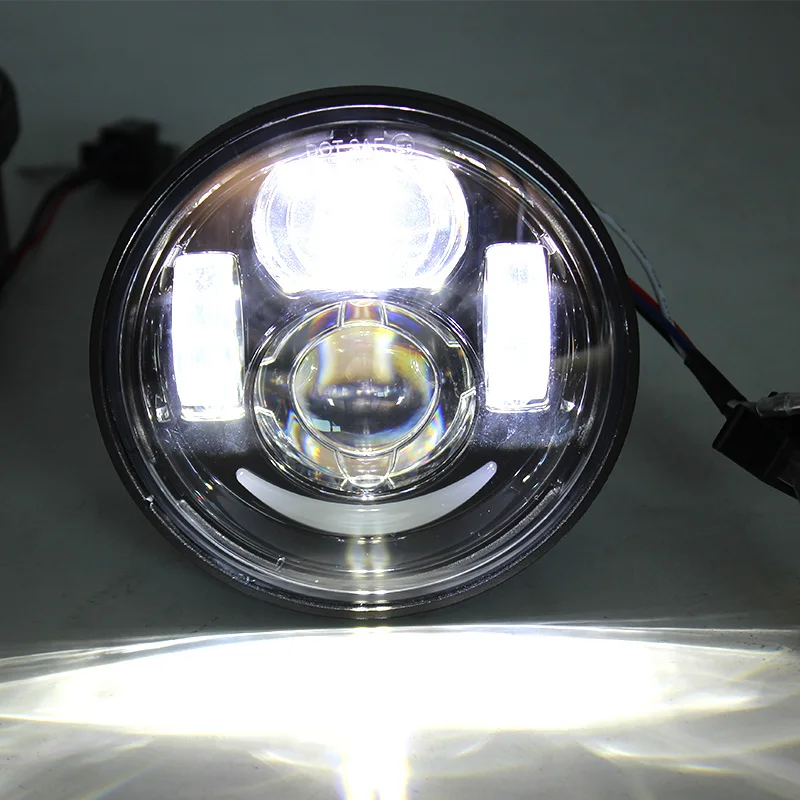  FADUIES 1 Pair 4.5 inch Motorcycle Led Headlight High Low Beam With DRL Angle Eyes For Harley-Motor - 32728836510