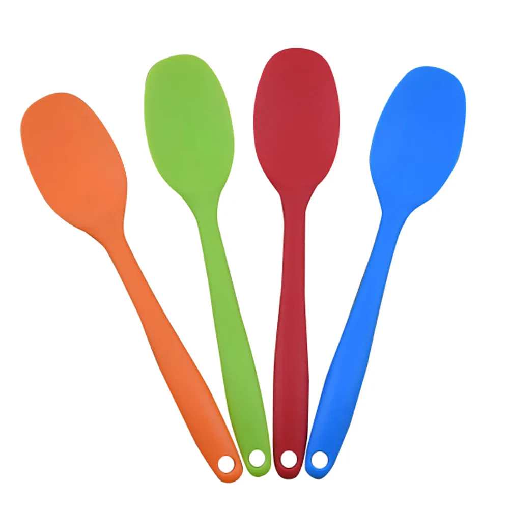 Silicone Kitchen Bakeware Utencil Spoons And Scoop Cooking Tools Condiment Utensil Coffee Spoon Kids Tableware Healthy L*5