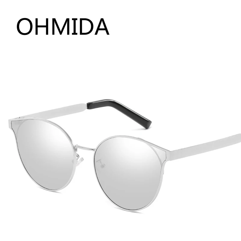 Женские винтажные солнцезащитные очки OHMIDA фиолетовые зеркальные кошачий глаз с