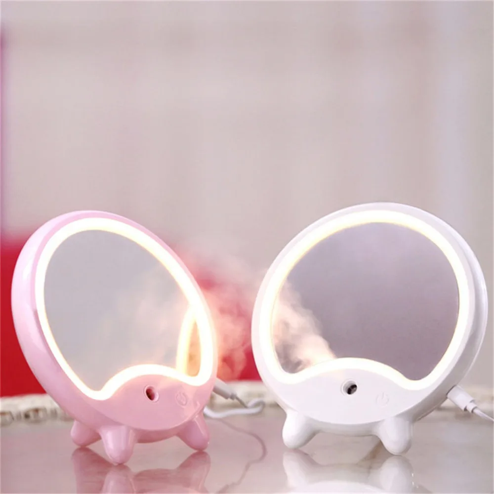 

MINI Face Sprayer Nano Mist Ultrasonic Humidifier USB Facial Hair Nebulizer Steamer Hydrating Skin Care with mirror lamp