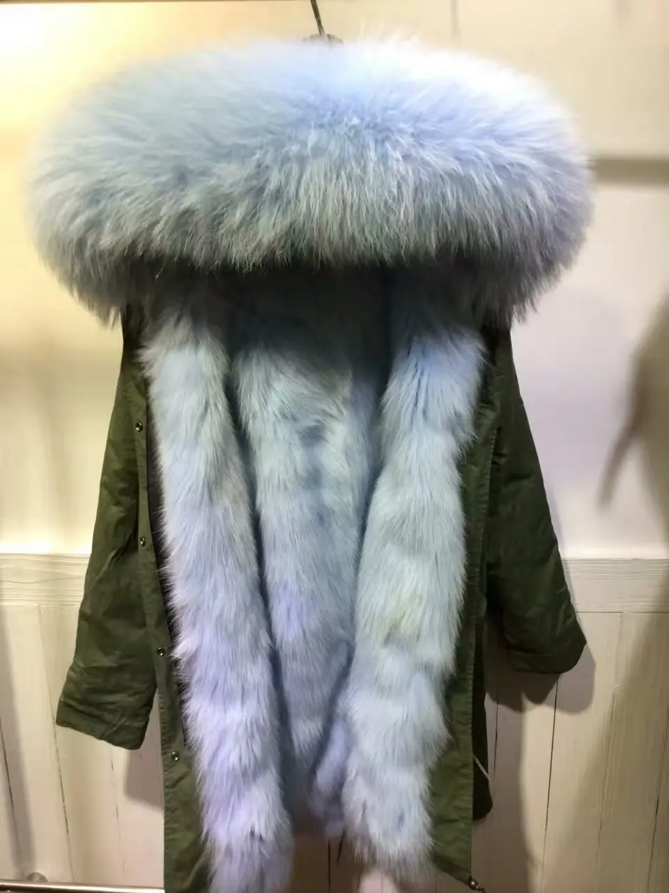 Куртка женская зимняя на подкладке из лисьего меха с капюшоном енота|parka kids|coat