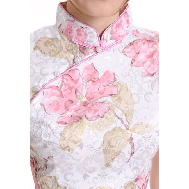 Прямая поставка! стиль, великолепный Традиционный китайский Cheongsam Qipao топ с цветочным принтом, хлопковая футболка, блуза, 3 цвета, S-XL Размер