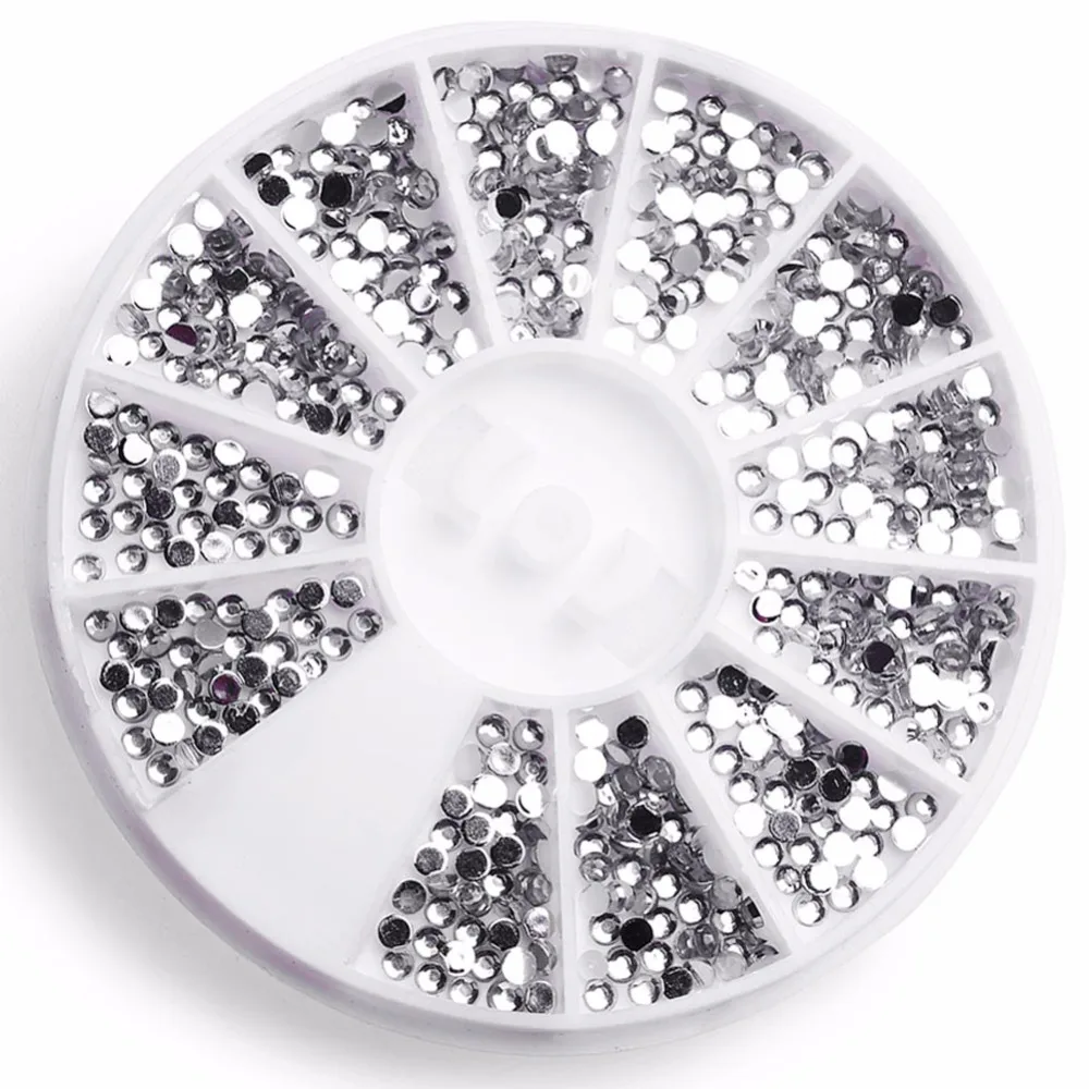 DIY مسمار الفن عجلة نصائح كريستال بريق حجر الراين 3D مسمار الفن الديكور الاكريليك الماس الحفر في عجلة الملحقات