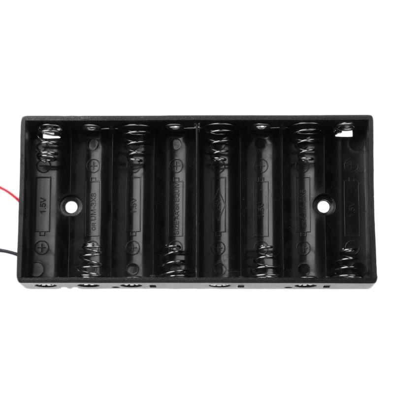 

DIY ABS Storage Box Holder Case With Wire No Cover Switch For 8x 1.5V AA Battery