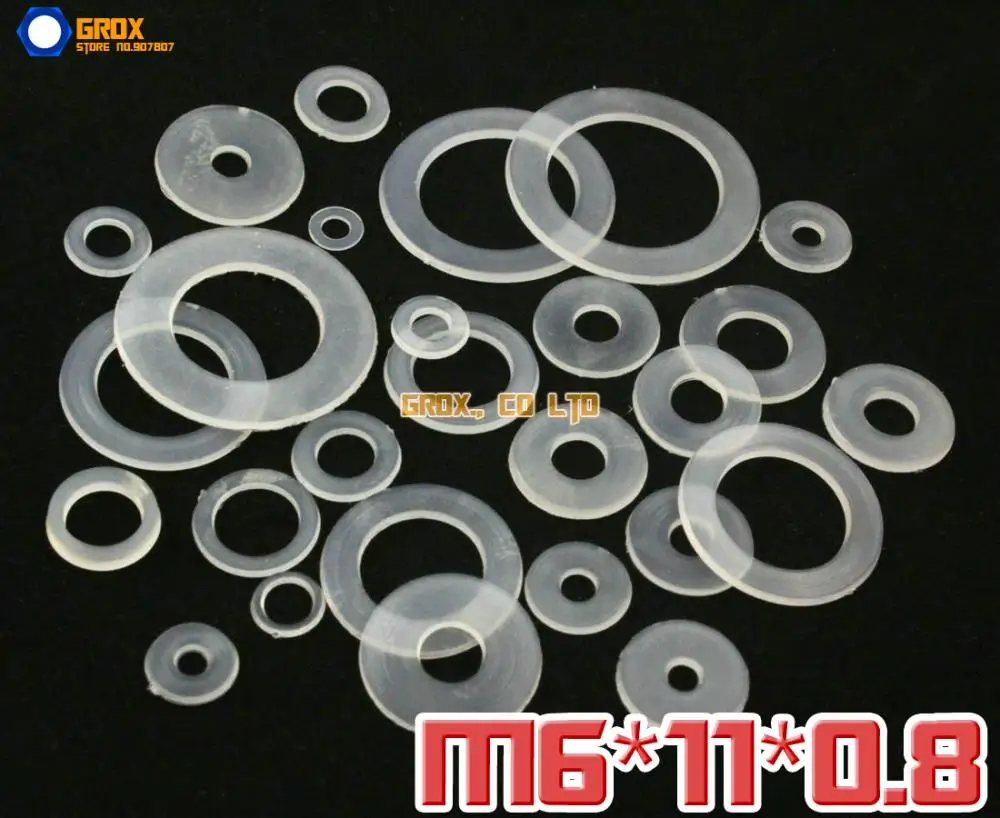 

500 Pieces M6 x 11 x 0.8mm Soft Nylon Flat Washer Insulation Washer