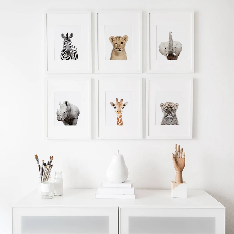 Animal wall art prints nursery decor