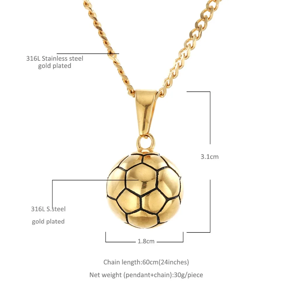 TBTK металлическая футбольная модель кулон Изысканный Золотой мяч для мини-футбола кулон ожерелье модный стиль мужской костюм Jewewlry хип-хоп подарок