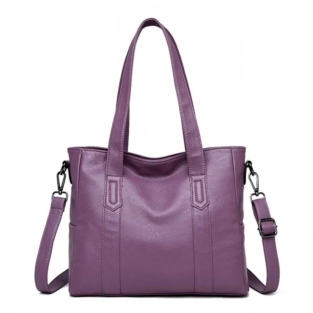 Новая женская сумка через плечо роскошные кожаные сумки женские сумки дизайнерские известные бренды Женские сумки через плечо - Цвет: Purple