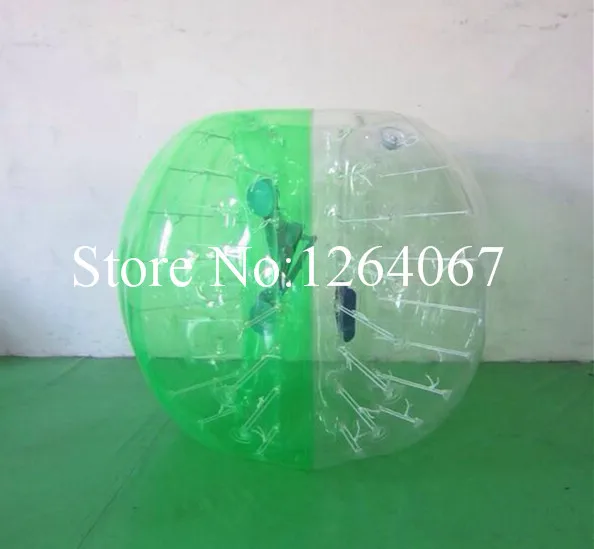 1,0 мм надувной Зорб из tpu, шар мяч для футбола, надувной Зорбинг нарядный Детский костюм, шар, надувной пузырь Футбол, Loopyball - Цвет: green and clear