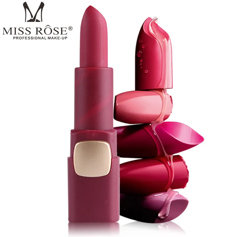 Miss Rose Matte Lipstick Cosmetics Makeup Waterproof Lips Moisturizing Easy To Wear Make up Lip Sticks Gloss Lipsticks