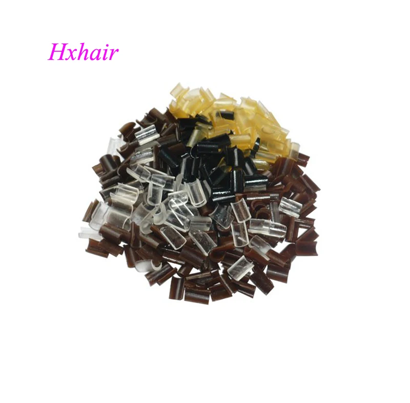 - 1000pcs Glue Nail Tip Keratin Nail Tip / Mixed Colors / Black D-Brown Brown L-Brown Blonde Transparent