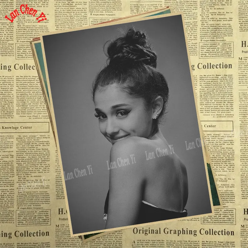 Ariana grande Pop Music Girl Star Kraft Paper Poster Wall Pictures For Living Room Home Decoration Decor