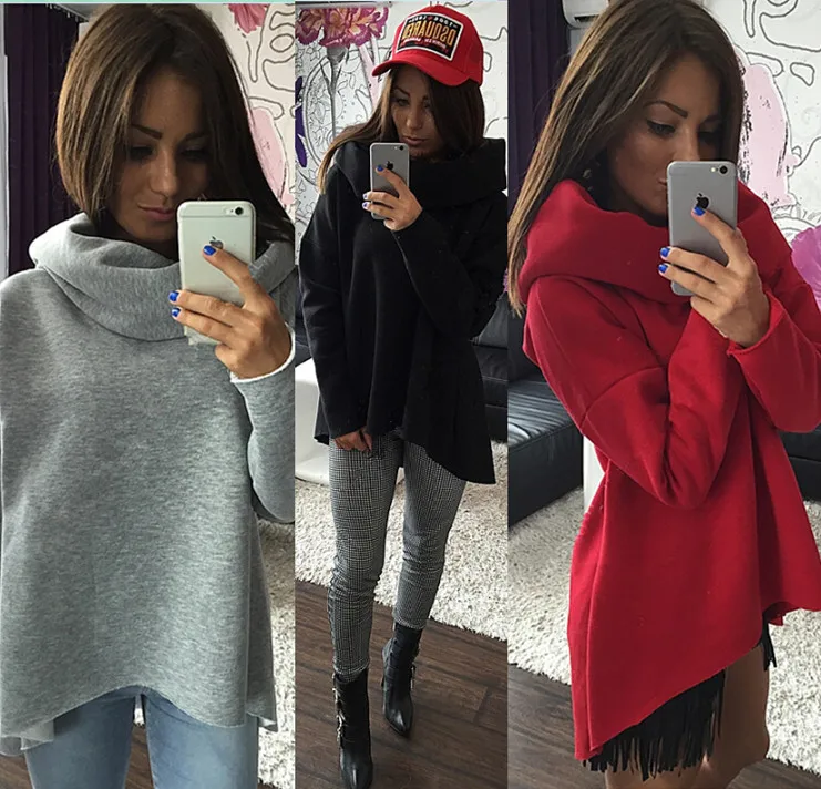 

The scarf collar solid Hoodies Sweatshirts 2019 Women Kawaii Harajuku new Sweat Punk for Girls Clothing European Tops Korean