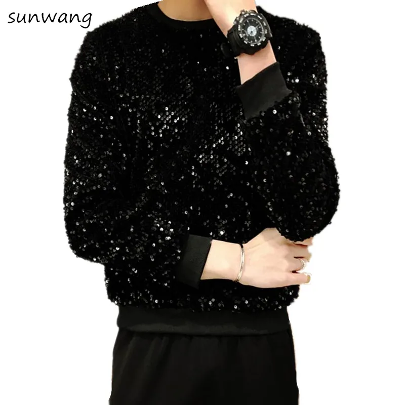 Bling shirts Harajuku мужские толстовки с капюшоном готические красные золотые блестки
