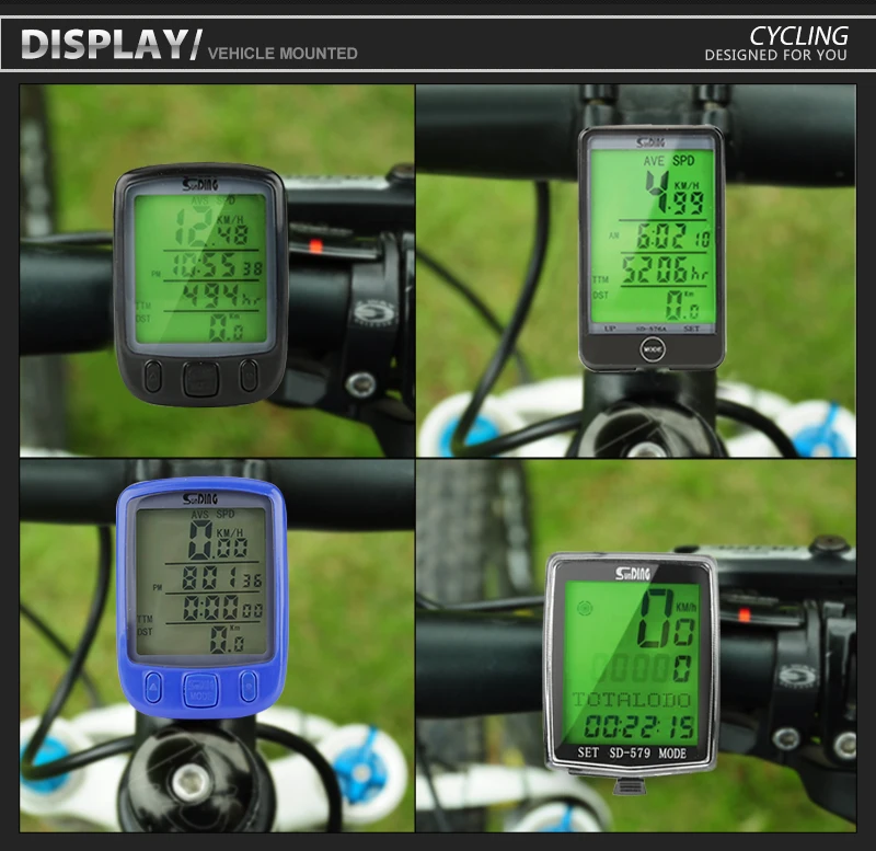 Wireless Bike Computer Speedometer Odometer Rainproof Cycling Bicycle Computer Bike Measurable Temperature Stopwatch (1)