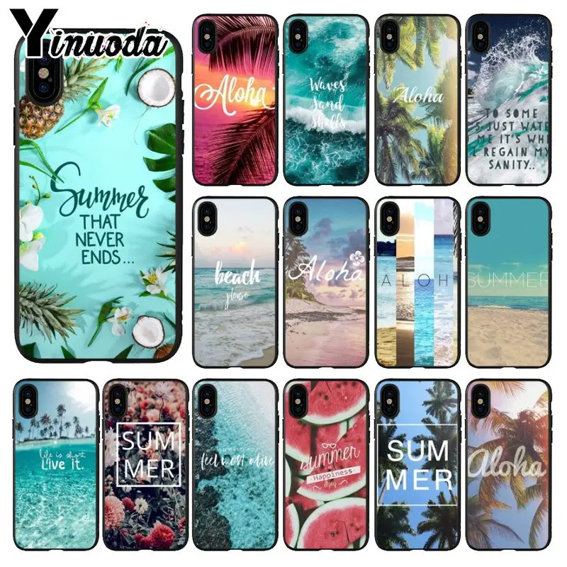 

Yinuoda Summer Beach Hawaii Aloha Sea Ocean Coque Shell Phone Case for iPhone X XS MAX 6 6S 7 7plus 8 8Plus 5 5S XR