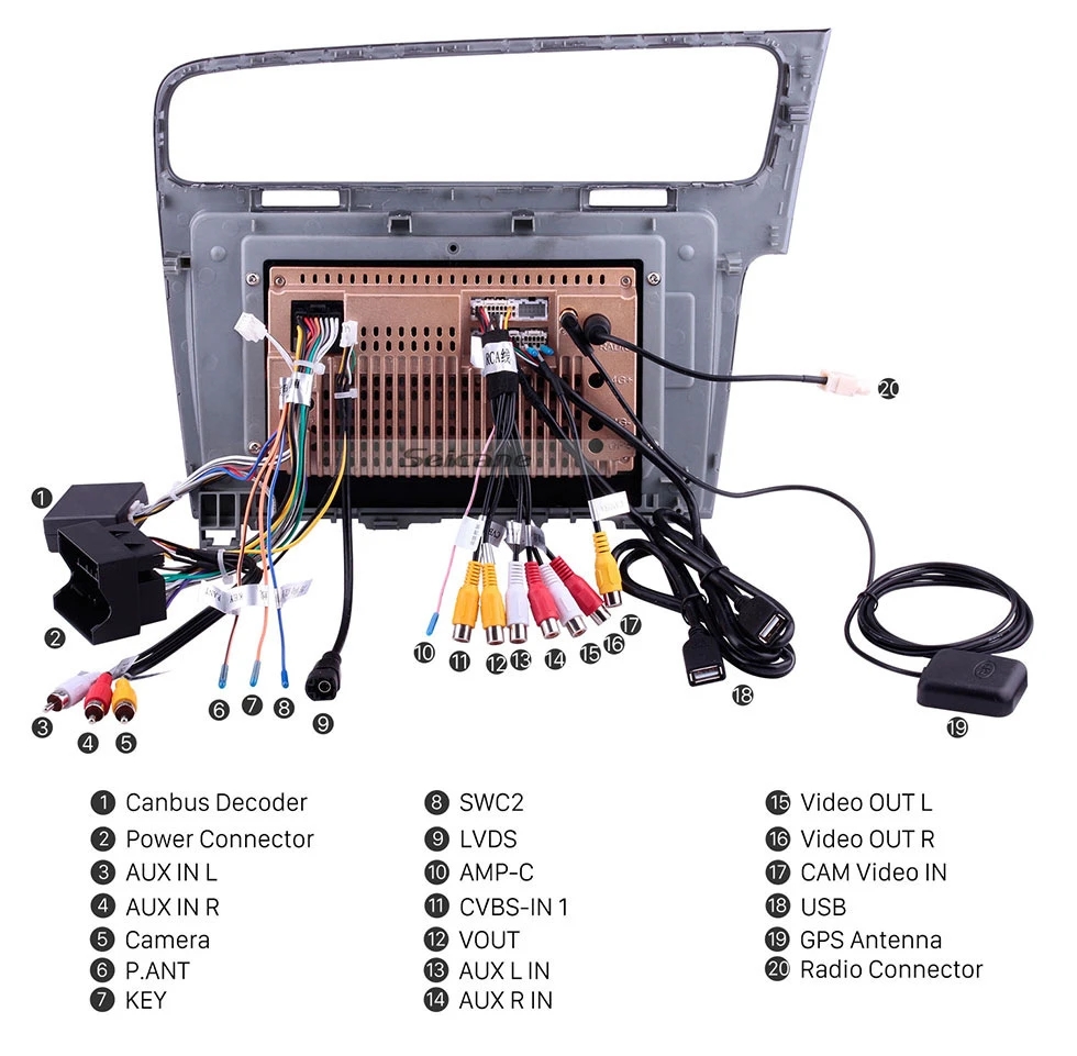 Seicane 10," Android 8,1 сенсорный экран Bluetooth 2 DIN автомагнитола gps навигация для 2013 VW Golf 7 с wifi FM