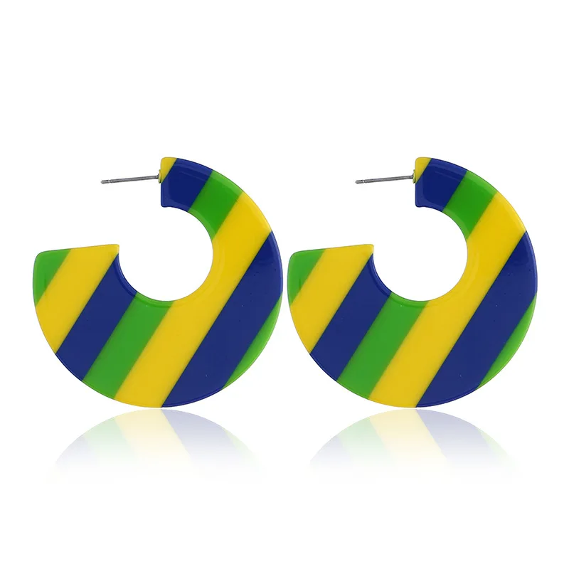 

Colorblock Circle Hollow Earrings For Women Multiple Acrylic Trendy Korean Style Earrings Dangles Hollow Round Holiday Jewelry