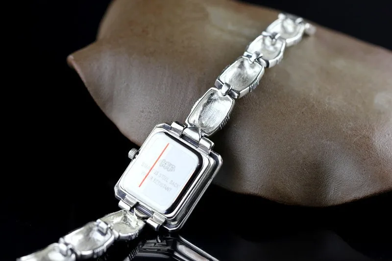 Thai Pulseira De Prata Relógios Processo Tailândia Rhinestone Bangle Dresswatch