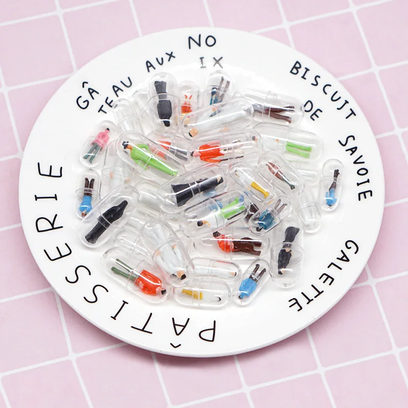 

60pcs Transparent Capsule Phone Shell Plastic Pill Container Medicine Case Bottle Splitters Mini Colorled Arabian Little Man DIY