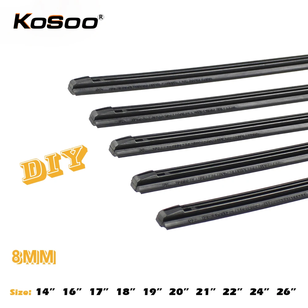 KOSOO 1pcs Diy car wiper blade,Windscreen wiper blade replacement strip,3 Section Rubber 14\ KOSOO 1pcs Diy car wiper blade,Windscreen wiper blade replacement strip,3 Section Rubber 14\