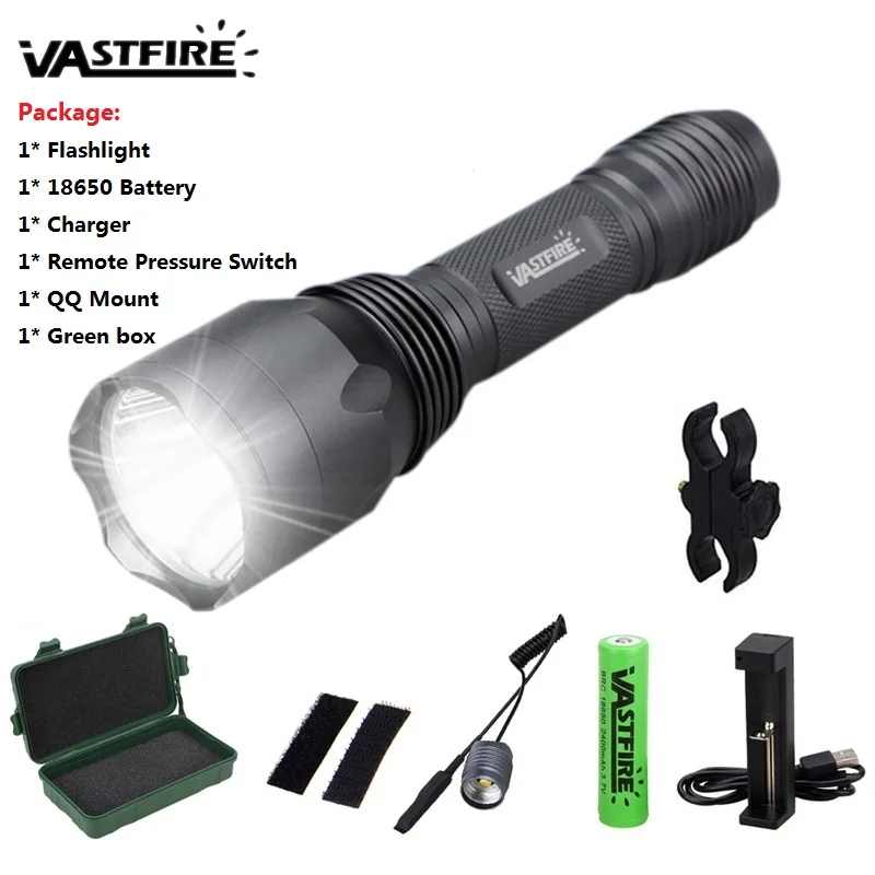 Vastfire TR-3T6 3800Lm XM-L T6 LED Linterna Montura Caza Luz Rifle Lámpara