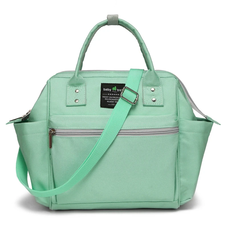 Сумка для мамы, портативная многофункциональная сумка для подгузников, модная сумка на одно плечо, маленькая сумка-мессенджер из полиэстера для младенцев и подгузников - Цвет: Светло-зеленый