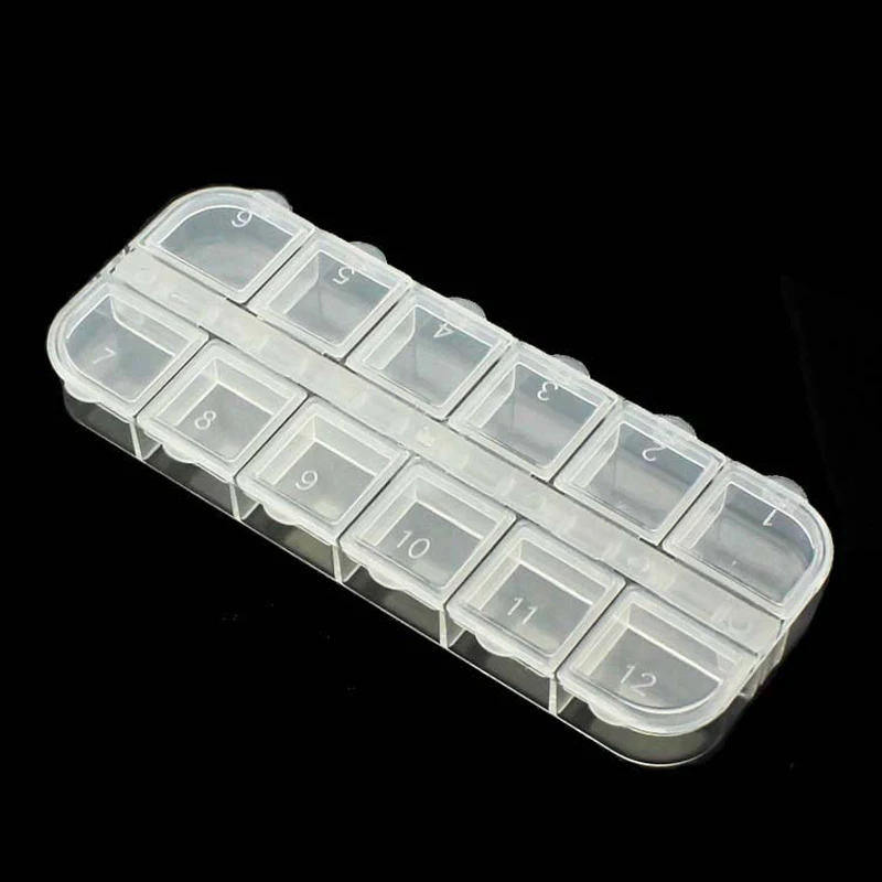

12 Slots clear independent Diamond Embroidery Box Diamond Painting Accessory Case Multifunction Transparent Storage Boxes Tools