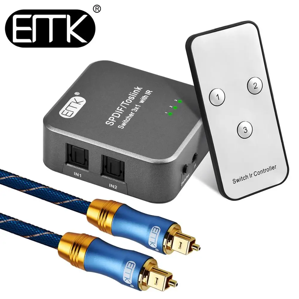 1Pcs Digital Optical Audio Switch Toslink Selector For Fiber Optic Cable