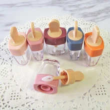 Красочные пустые DIY бутылки для блеска губ Розовый Зеленый Оранжевый сладкий мороженое форма милый блеск для губ Губная помада трубка для девочек 20 шт./лот