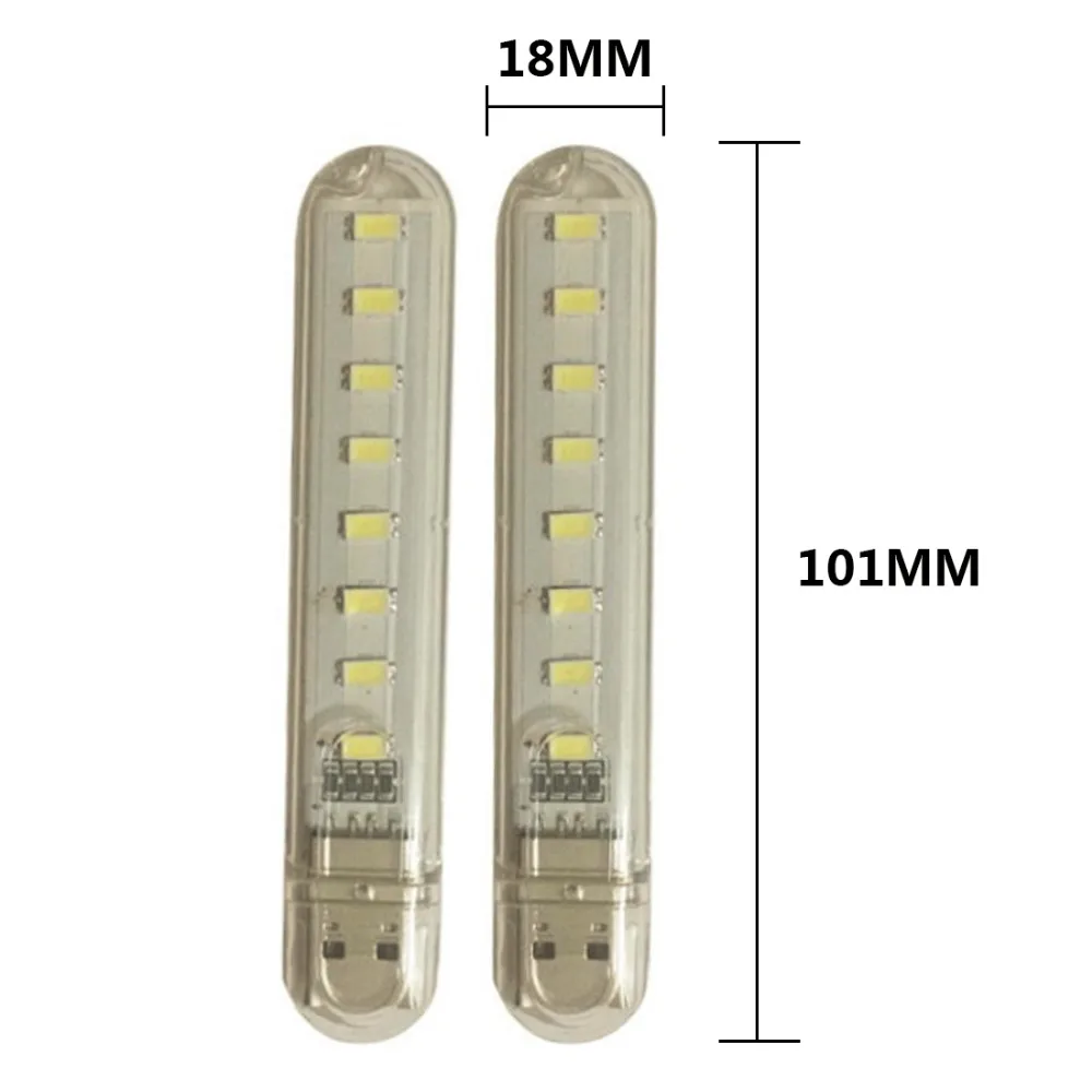 Mini USB 8 LED Night Light 5V Bulb Lamp Gadget for Reading Book Pocket Notebook