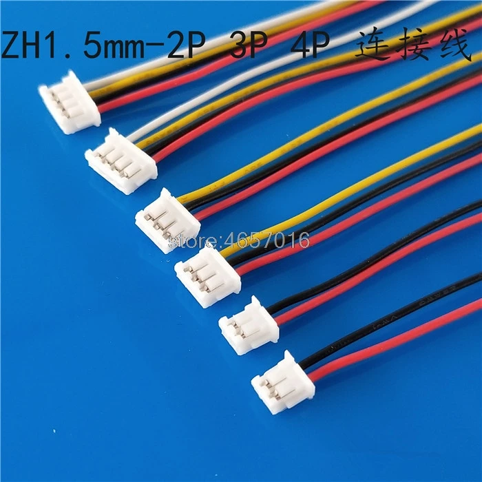 

10Pcs Length 150mm Mini Micro ZH 1.5mm 2/3/4/5/6/7/8/9/10 Pin JST Connector Single Plug With Wires Cables 15cm