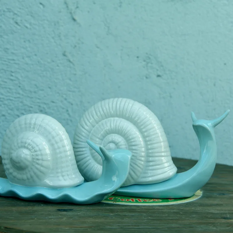 

Creative Nordic Snail Decor Figurines Home Bedroom Shelves Small Furnishings Handmade Ceramic Ornaments Crafts Home Decor Gifts