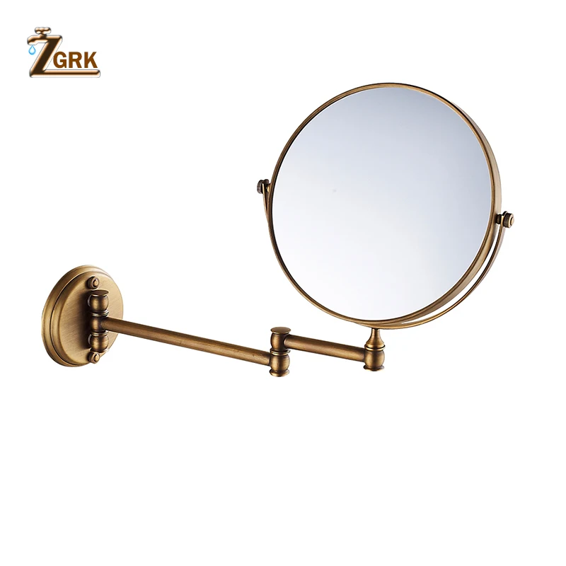 Günstige ZGRK Bad Spiegel 1X 3X Vergrößerung Wand Montiert Finish Bad Zubehör Einstellbare Kosmetik Spiegel 2 Gesicht Bad Spiegel