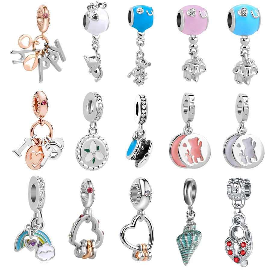 

Free Shipping European bead happy love you Elephant Conch Pendant Charm fit Original Pandora charms Bracelet DIY women Jewelry