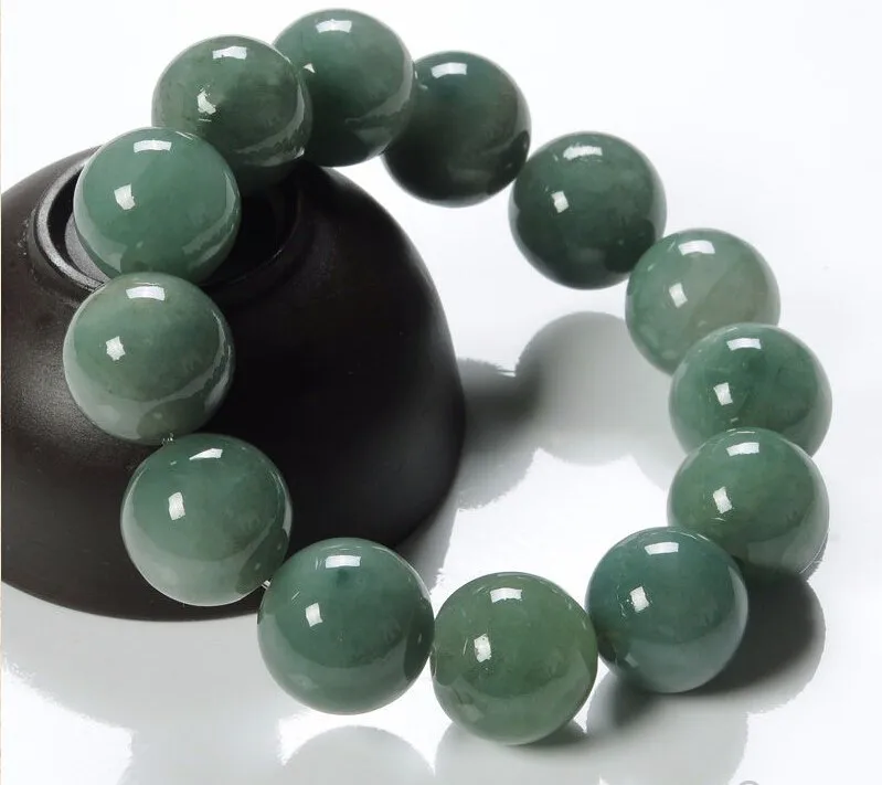 Chinese 100% Natural /Jadeite Beads Bracelet/ String Bracelet-in Chain