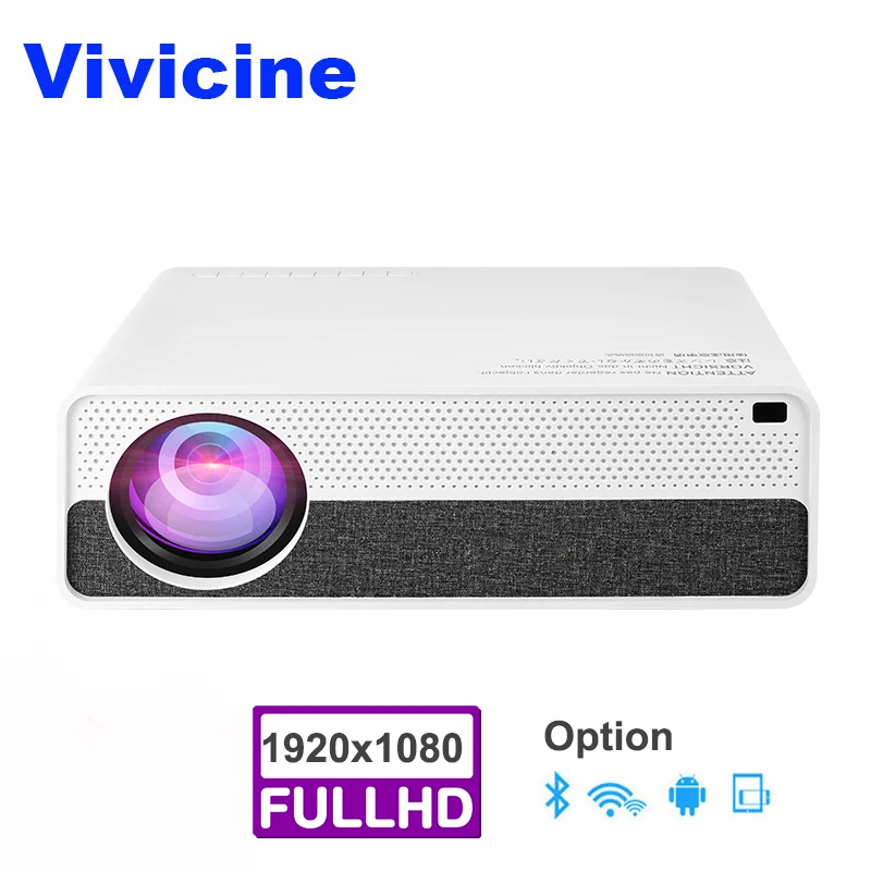 Vivicine последний M19 Full HD проектор, опционально Android 9,0 HDMI USB PC 1080p домашний кинотеатр Видеопроектор Proyector Beamer