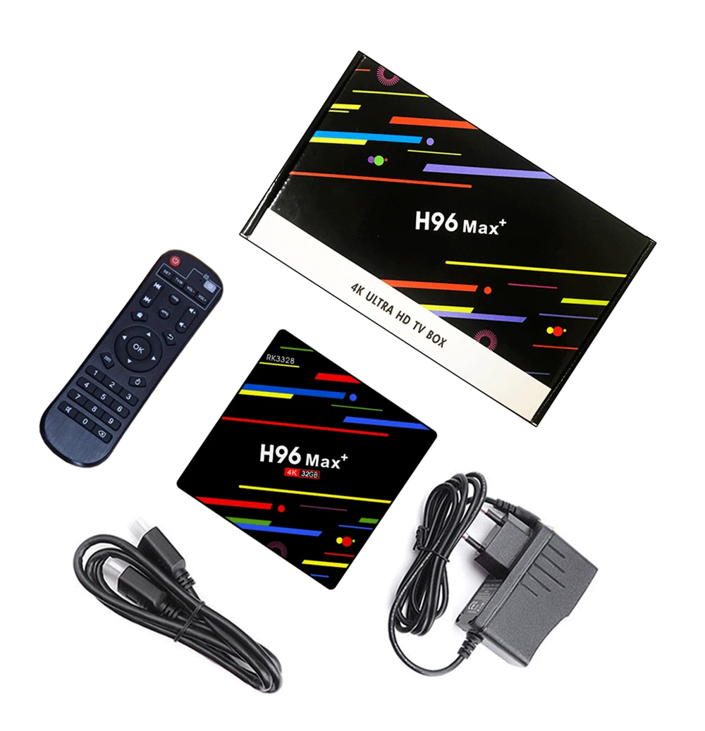 Android H96 MAX Plus Smart TV Box 4 Гб ОЗУ 32/64 ПЗУ Wifi RK3328 Четырехъядерный 4K H.265 медиаплеер
