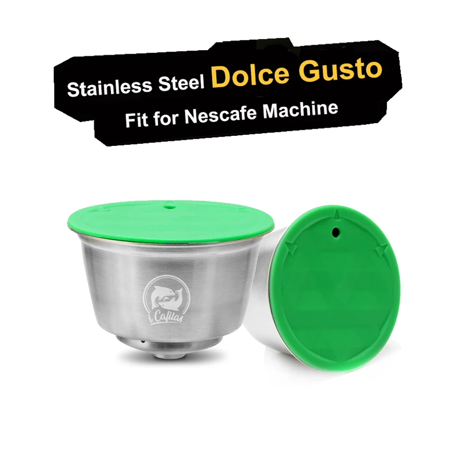 

1ps Hot Sale Stainless Metal Rusable Dolce Gusto Coffee Caspule fit for Nescafe with Filter Silicone Cover Espresso Coffee Maker