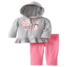 2017 baby girls boys winter long sleeved Fleece Hoodie sweater suit two pieces of children’s cartoon