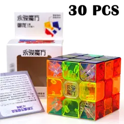 30 шт YongJun YuLong Magic cube Скорость Гладкий конкурс Cubo magico Прозрачный Non стикер головоломка куб Классические игрушки нео куб