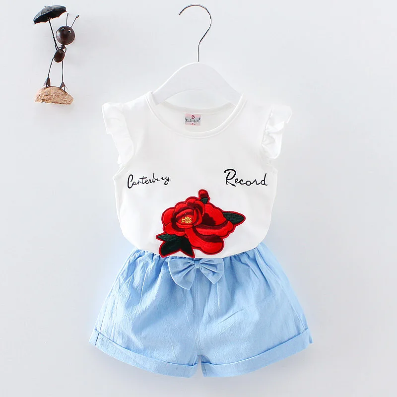 

BibiCola Summer Newborn Baby Girl Clothes Set Floral Top +Shorts 2PCS Sport Outfits Suit Toddler Tracksuit Kids Clothing Set